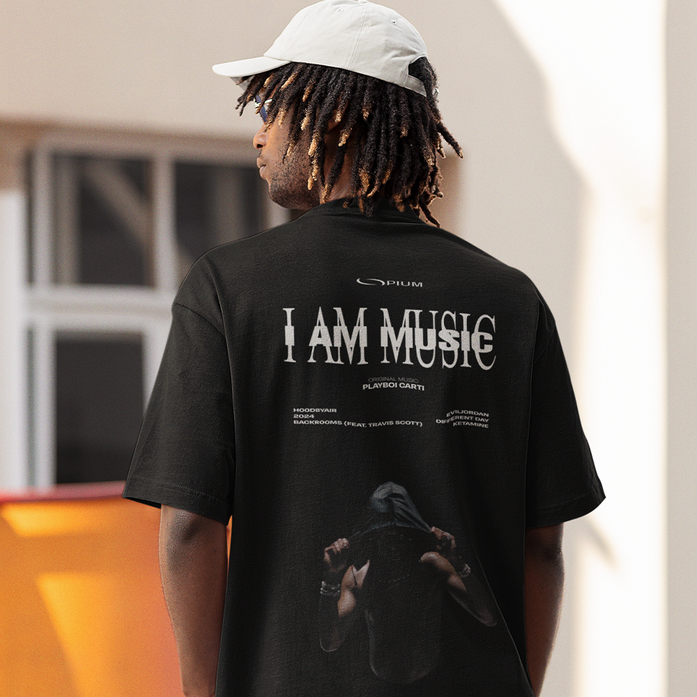I AM MUSIC - Playboi Carti Oversized Black T-Shirt