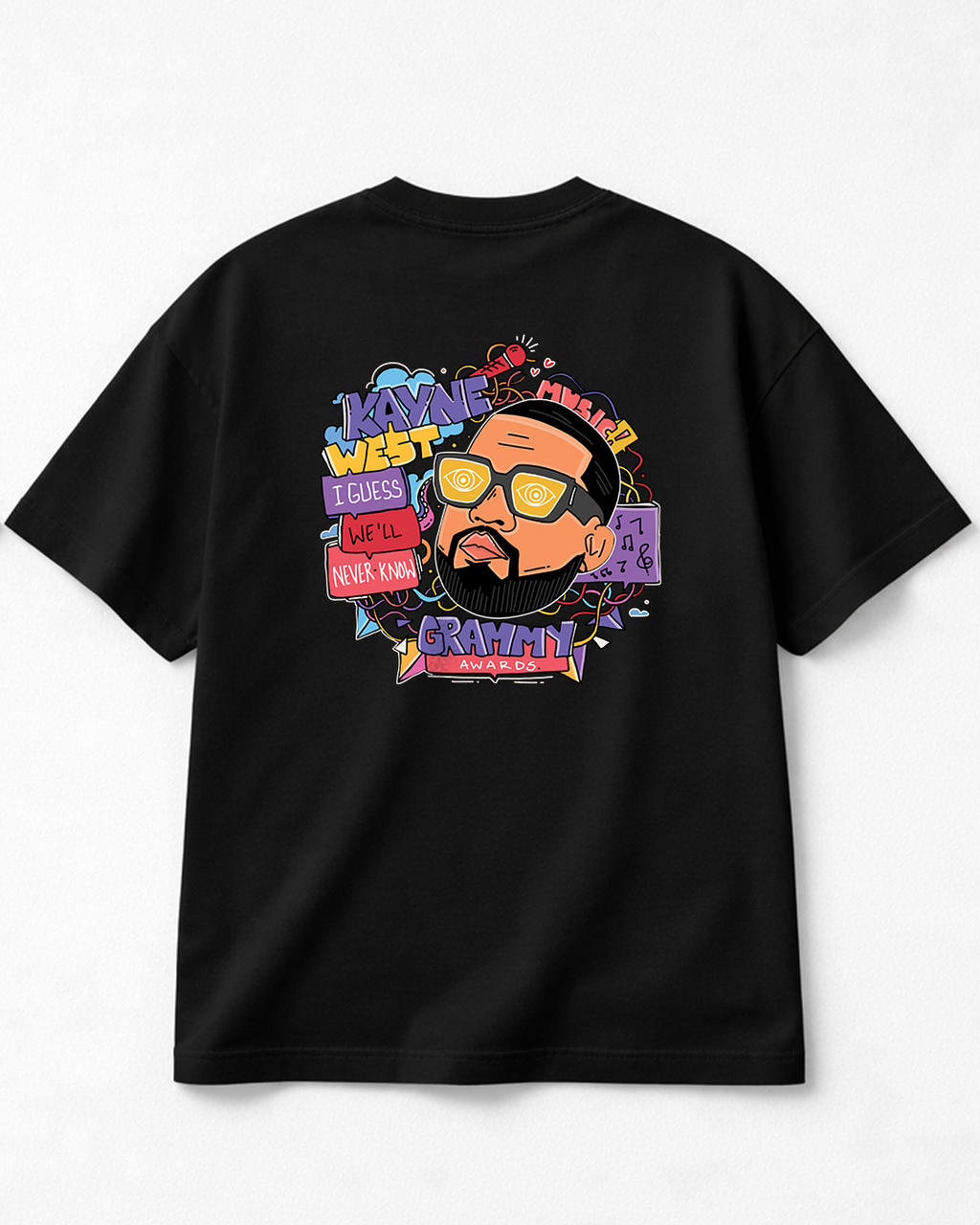 Kanye - Oversized Black T-Shirt