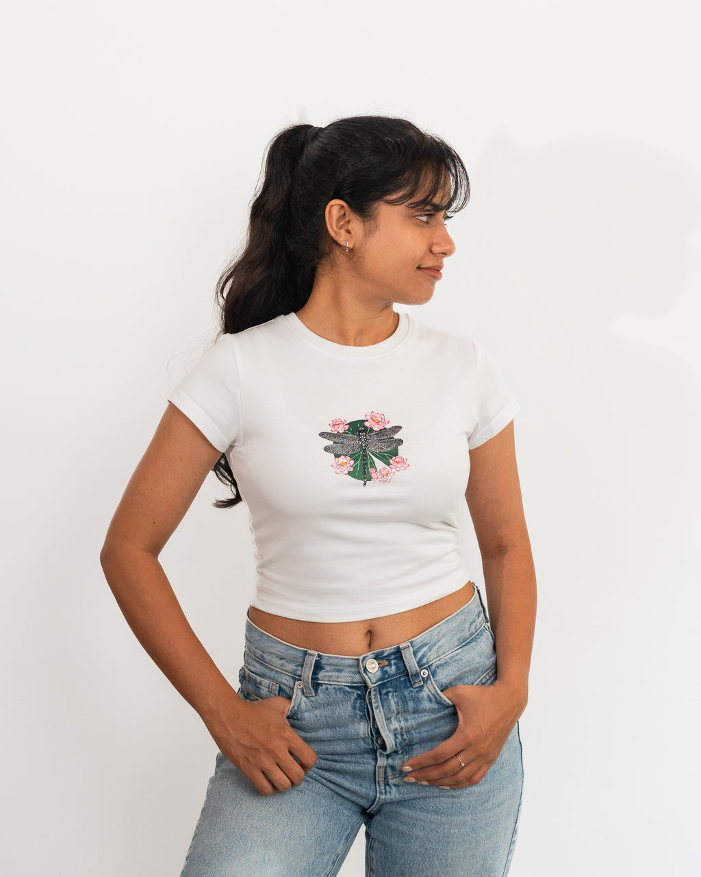 Serene Wings - Baby Fit White T-Shirt
