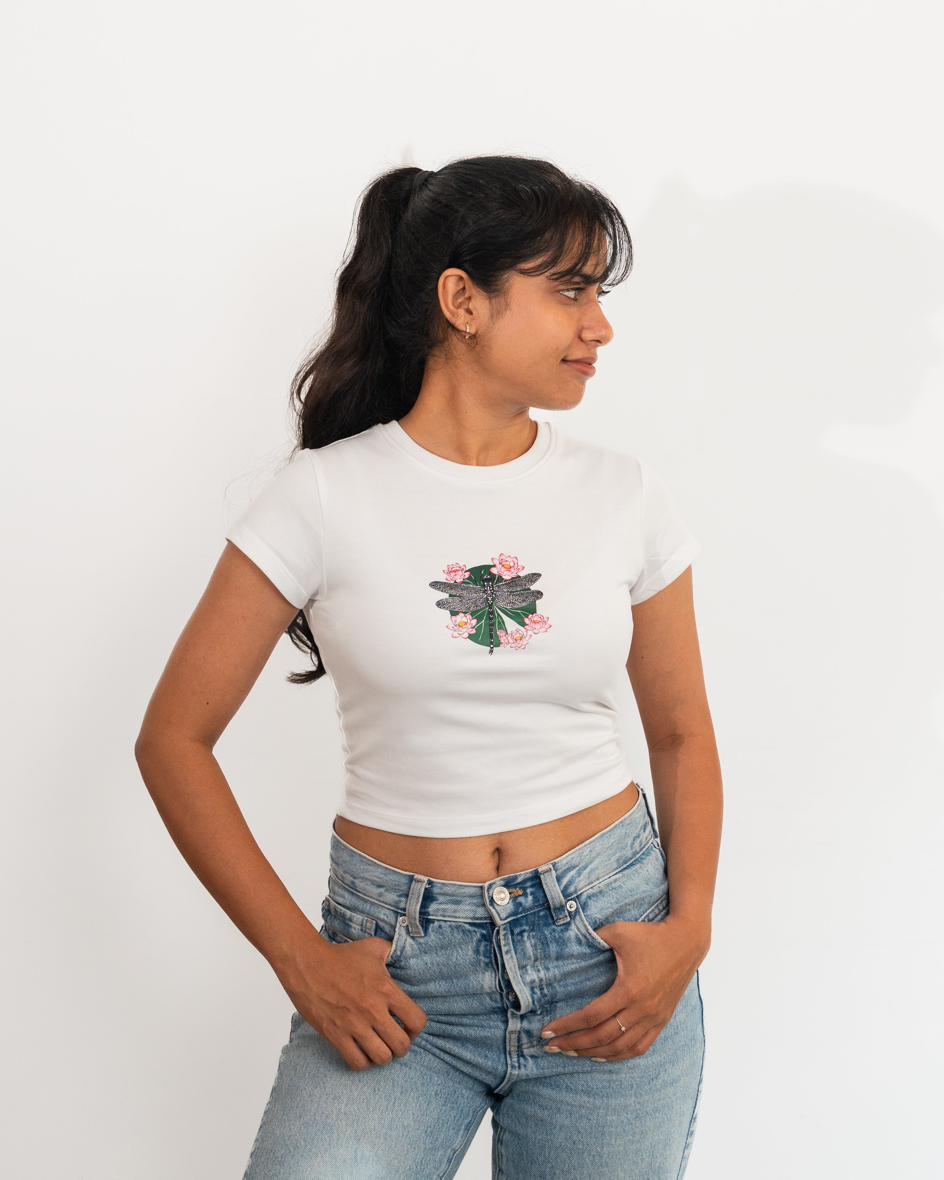 Serene Wings - Baby Fit White T-Shirt