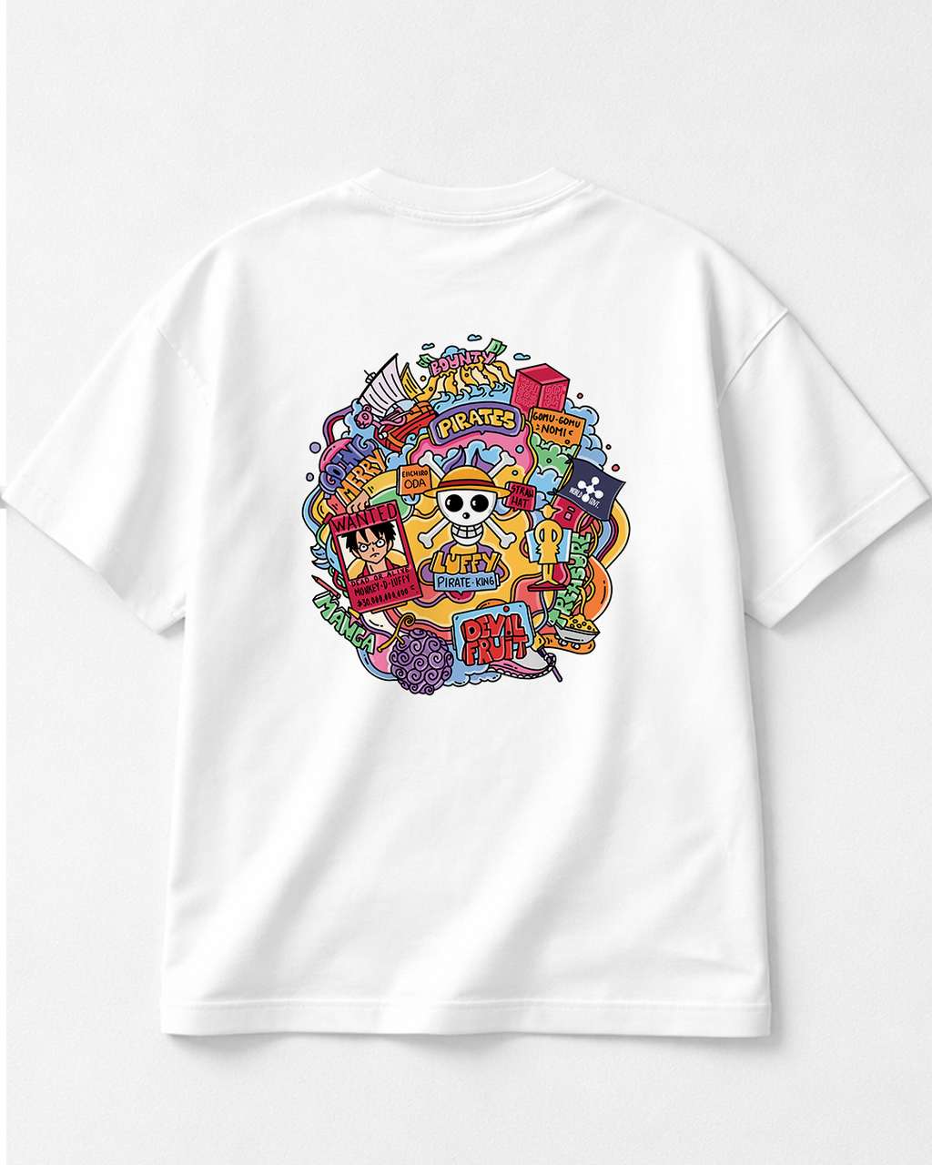 One Piece - Oversized White T-Shirt