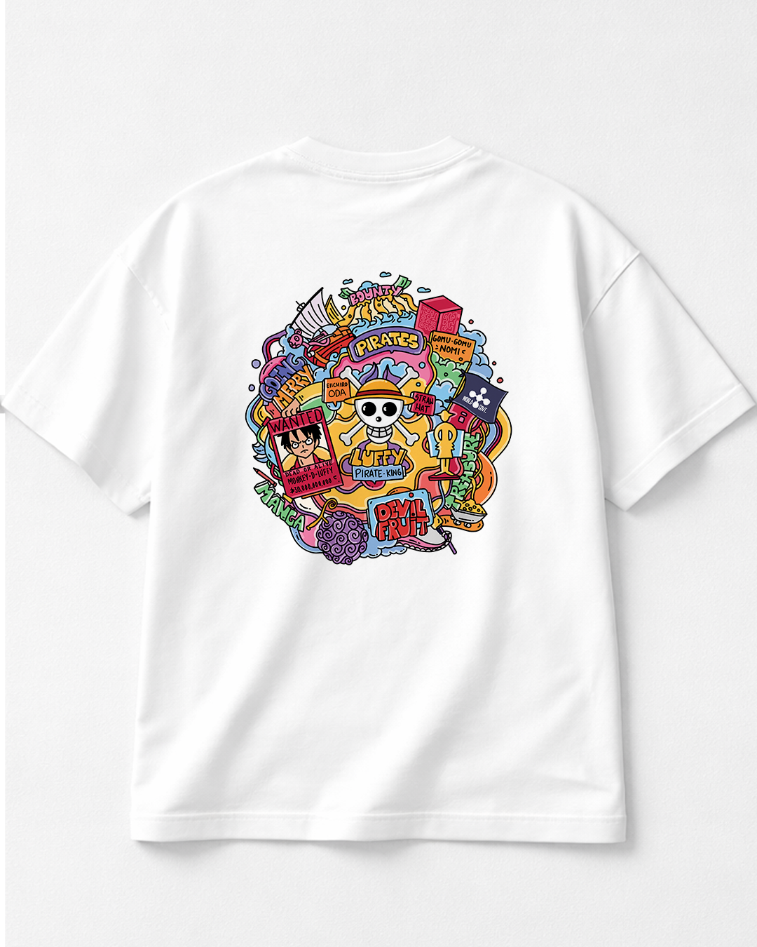 One Piece - Oversized White T-Shirt