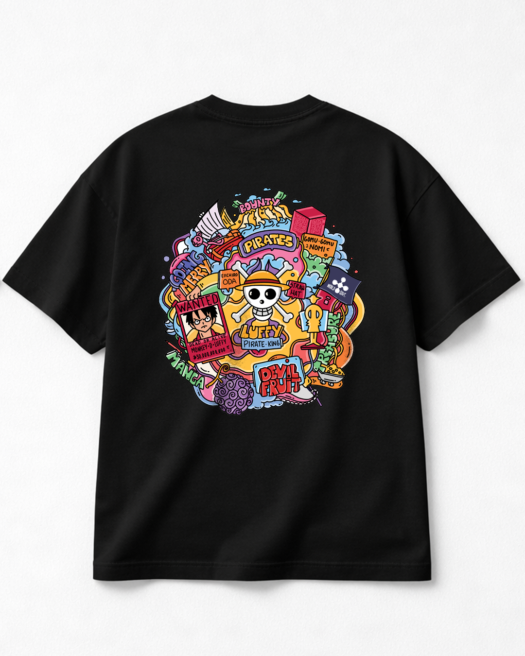 One Piece - Oversized Black T-Shirt