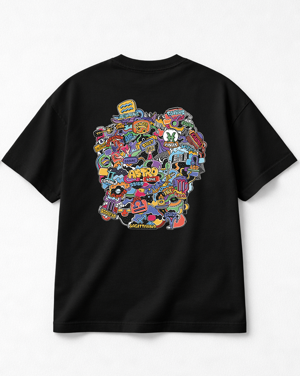 Astro Love - Oversized Black T-Shirt