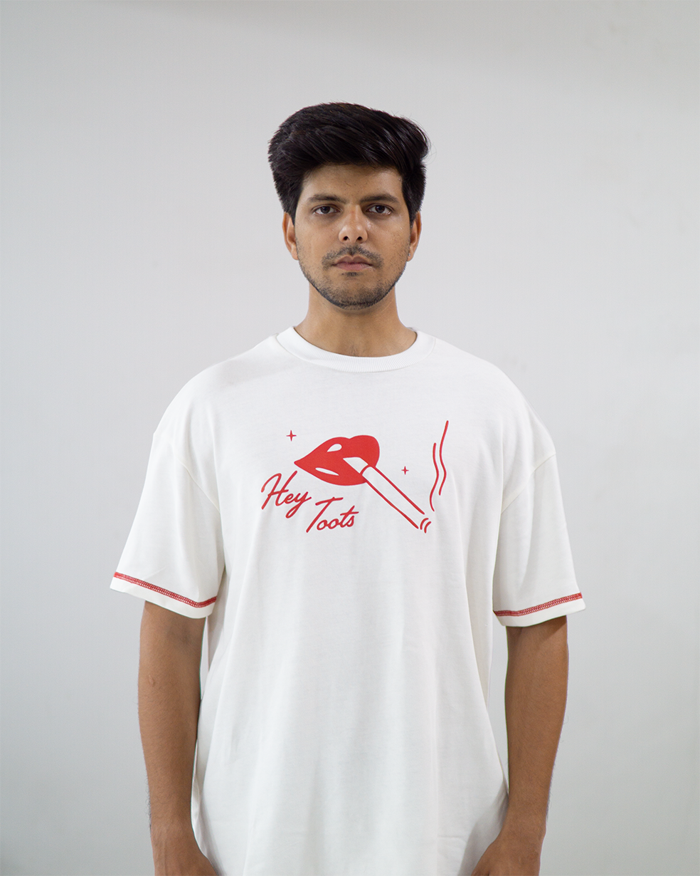 Hey Toots - Oversized Ivory T-Shirt