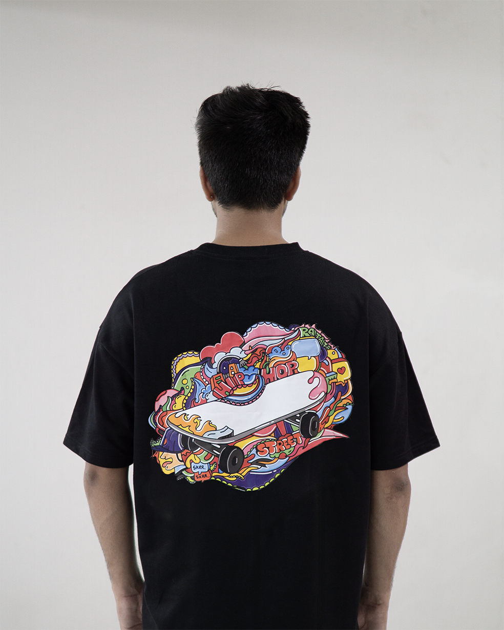 Skaterboy - Oversized Black T-Shirt
