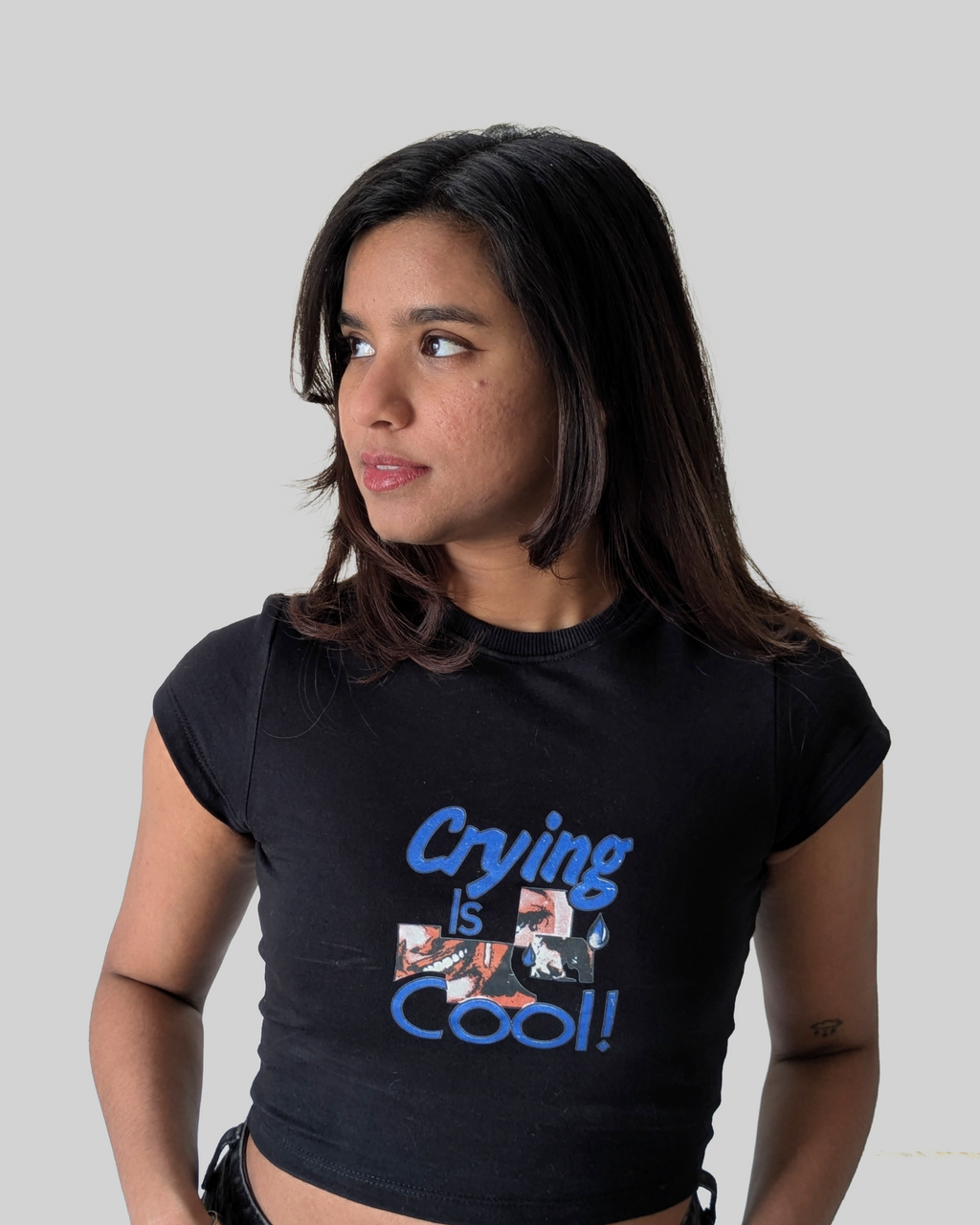 Crying is Cool - Baby Fit Black T-Shirt