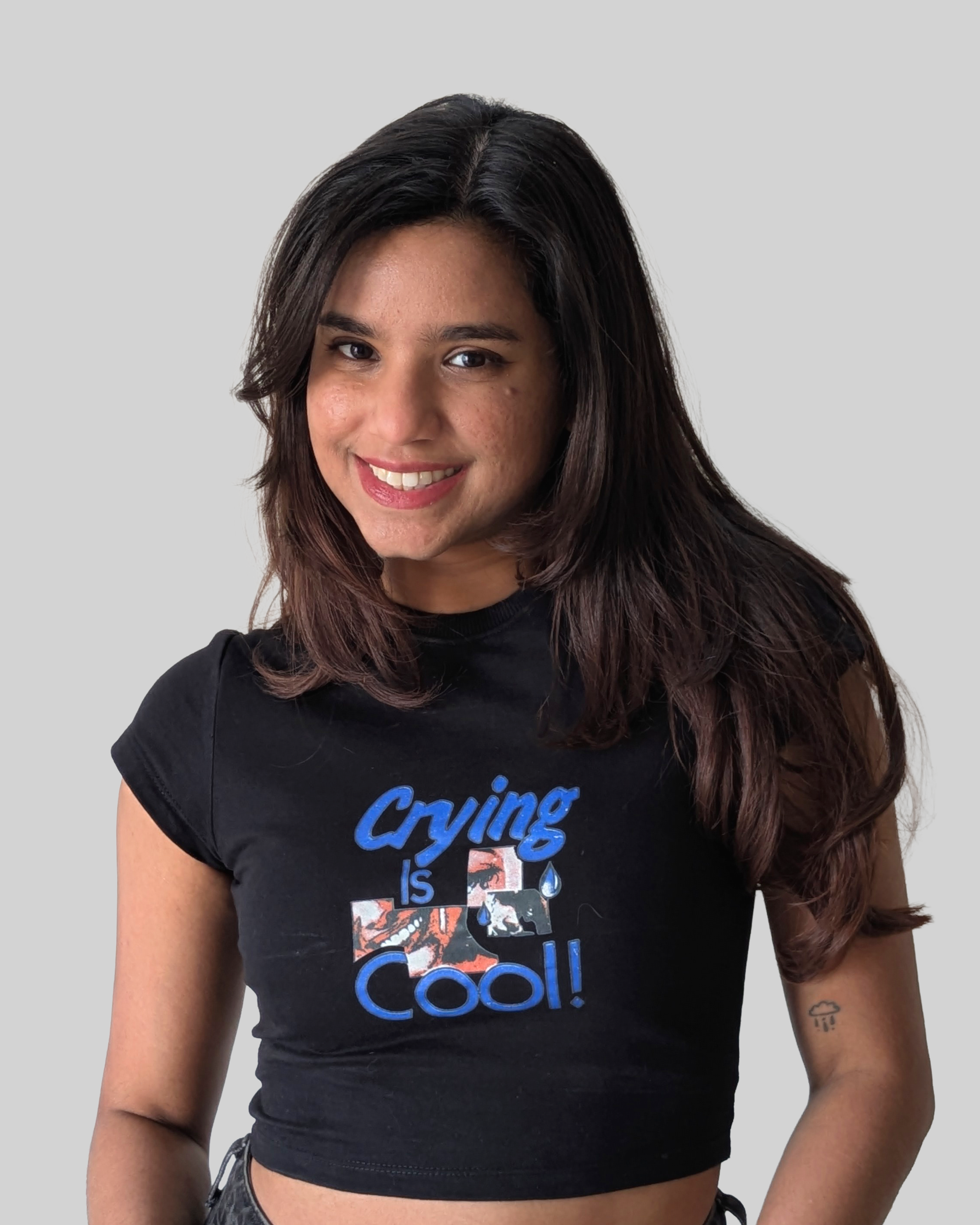 Crying is Cool - Baby Fit Black T-Shirt