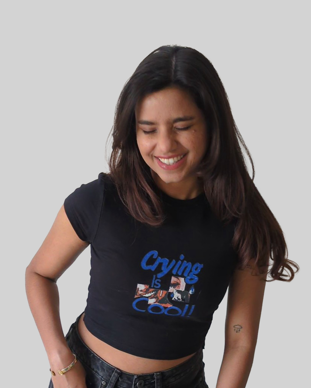 Crying is Cool - Baby Fit Black T-Shirt