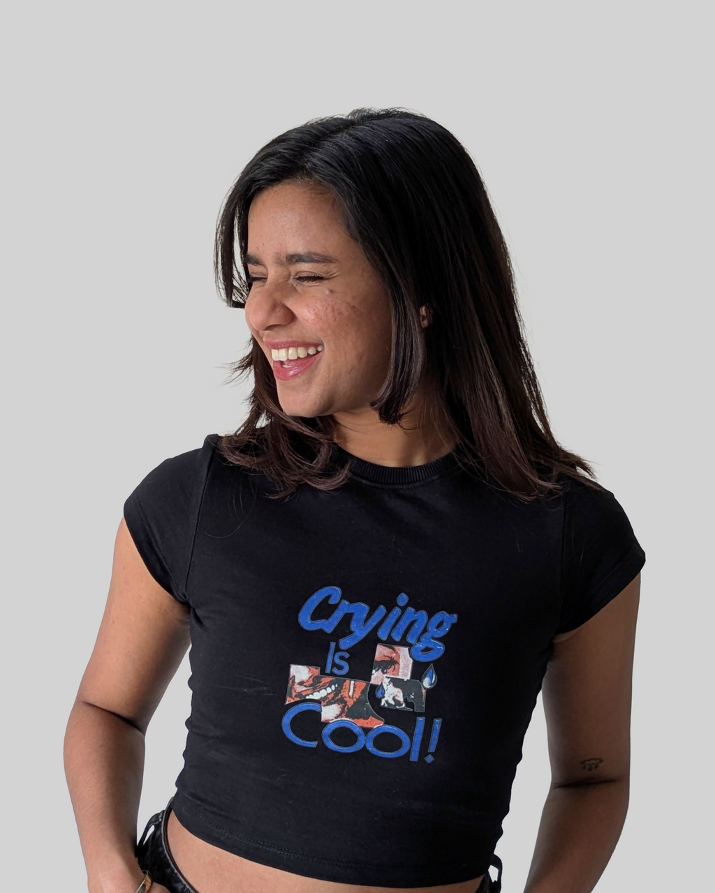 Crying is Cool - Baby Fit Black T-Shirt