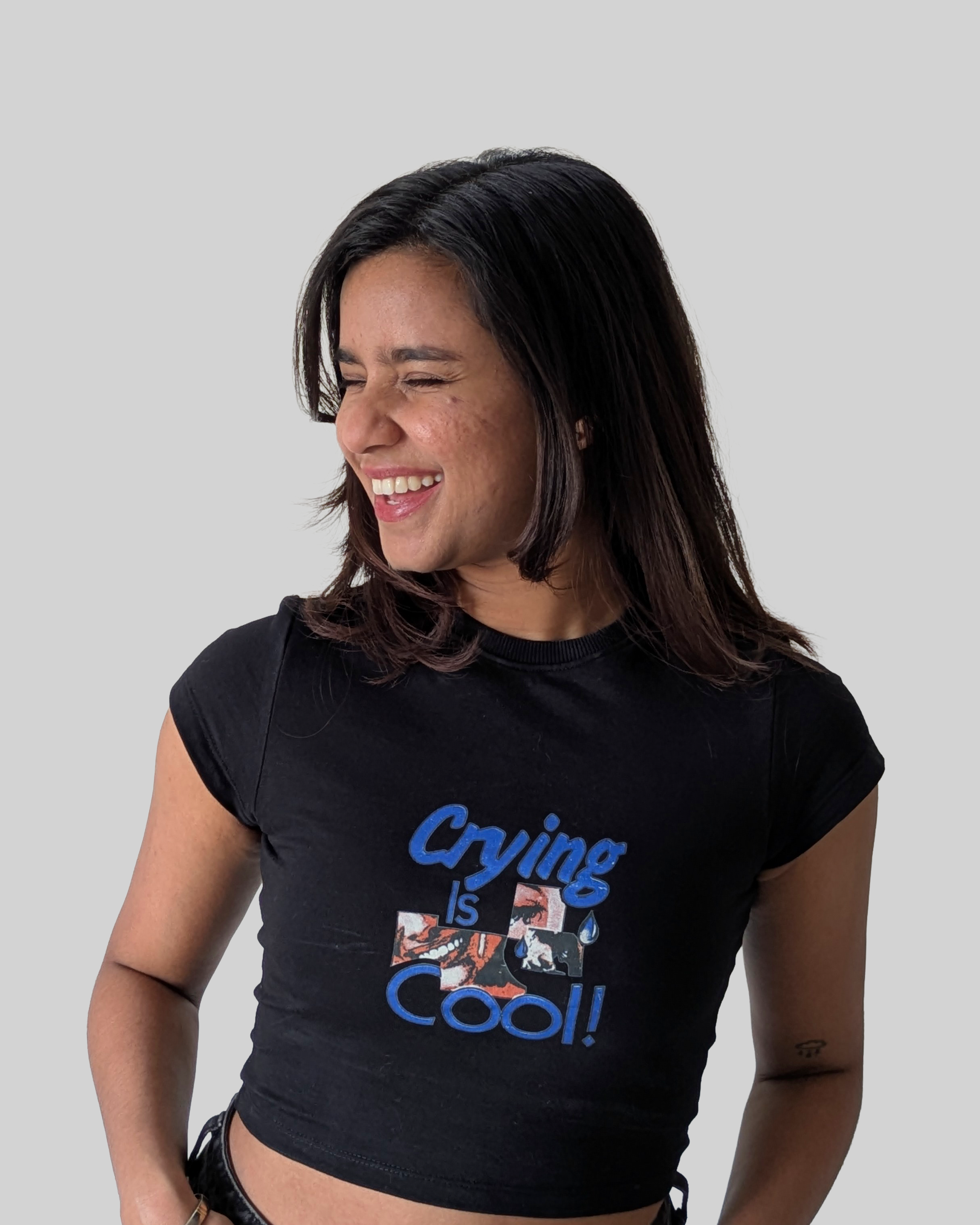 Crying is Cool - Baby Fit Black T-Shirt