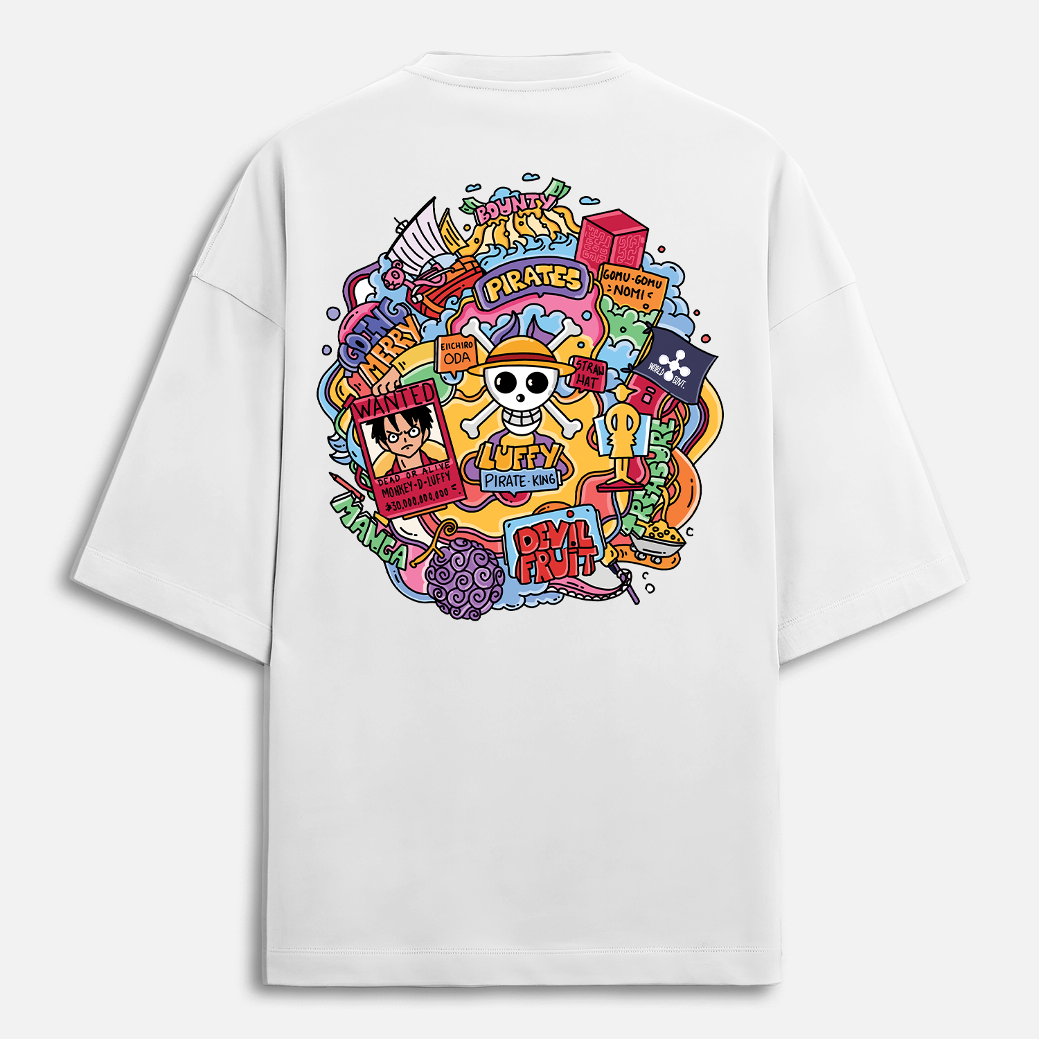 One Piece - Oversized White T-Shirt