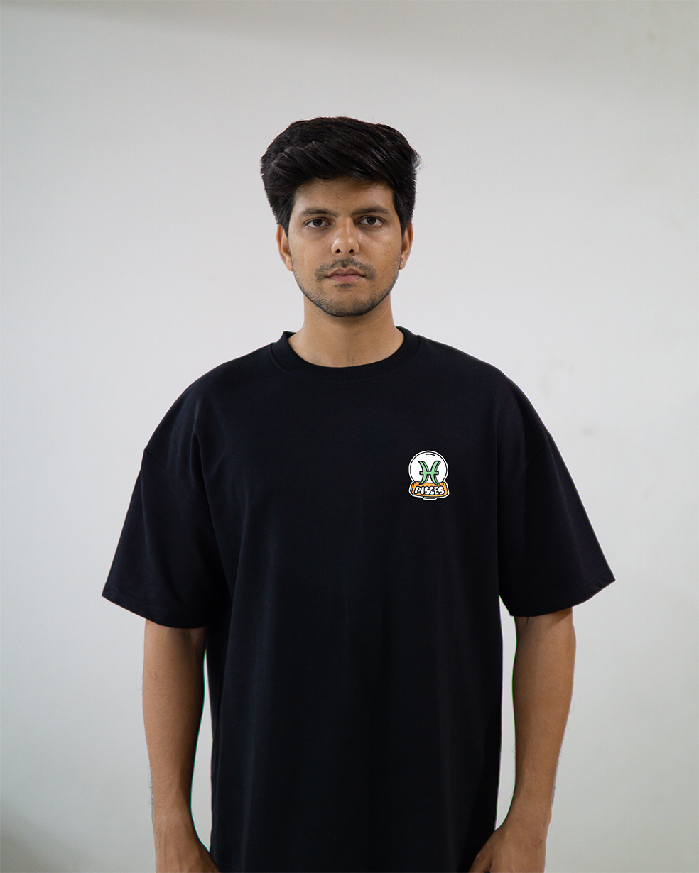 Astro Love - Oversized Black T-Shirt