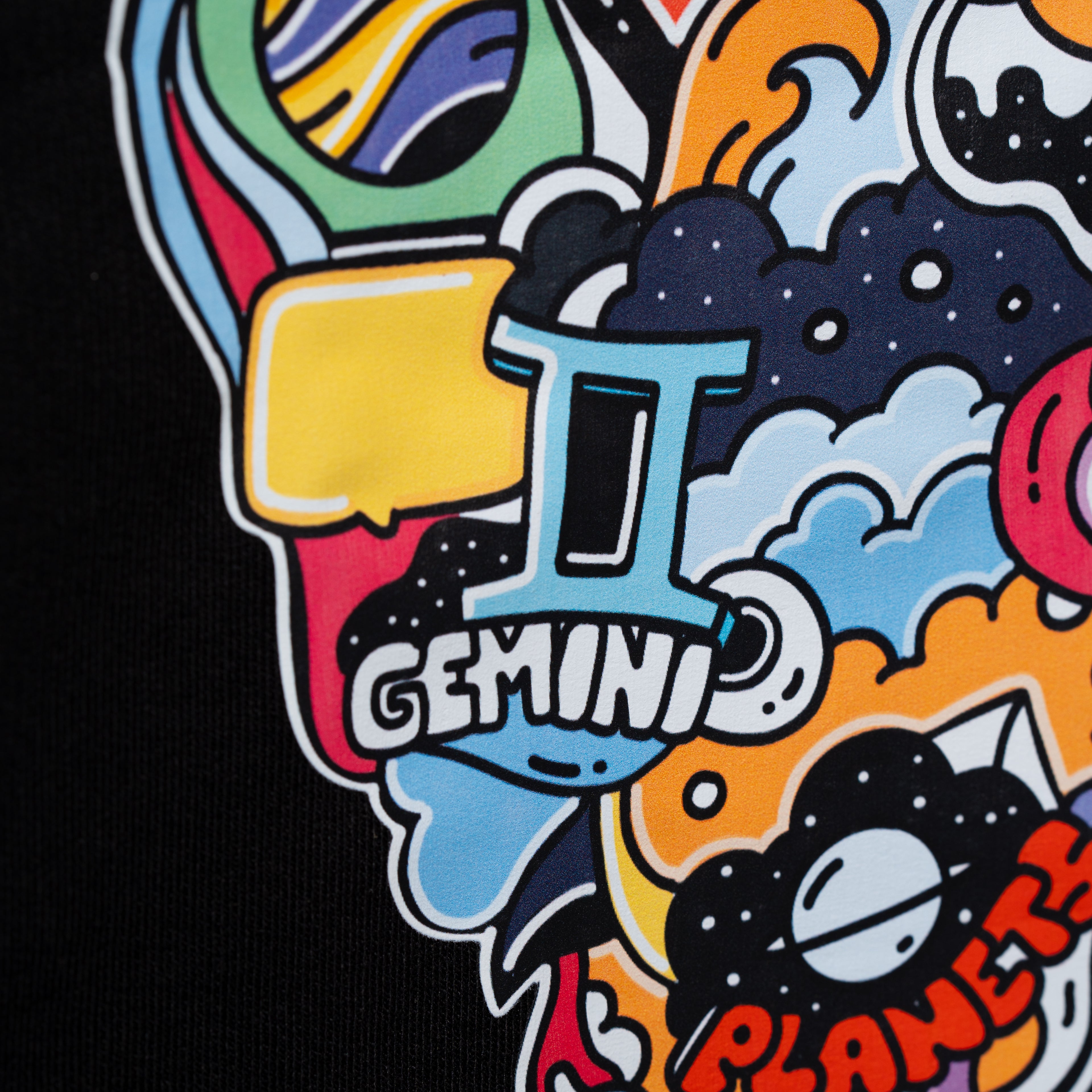 Astro Love - Oversized Black T-Shirt